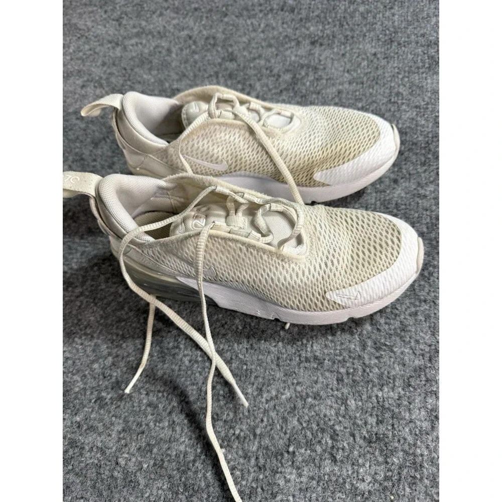Nike Air Max 270 Kids Sneakers Size 2.5Y White Lace‑Up Athletic Shoes